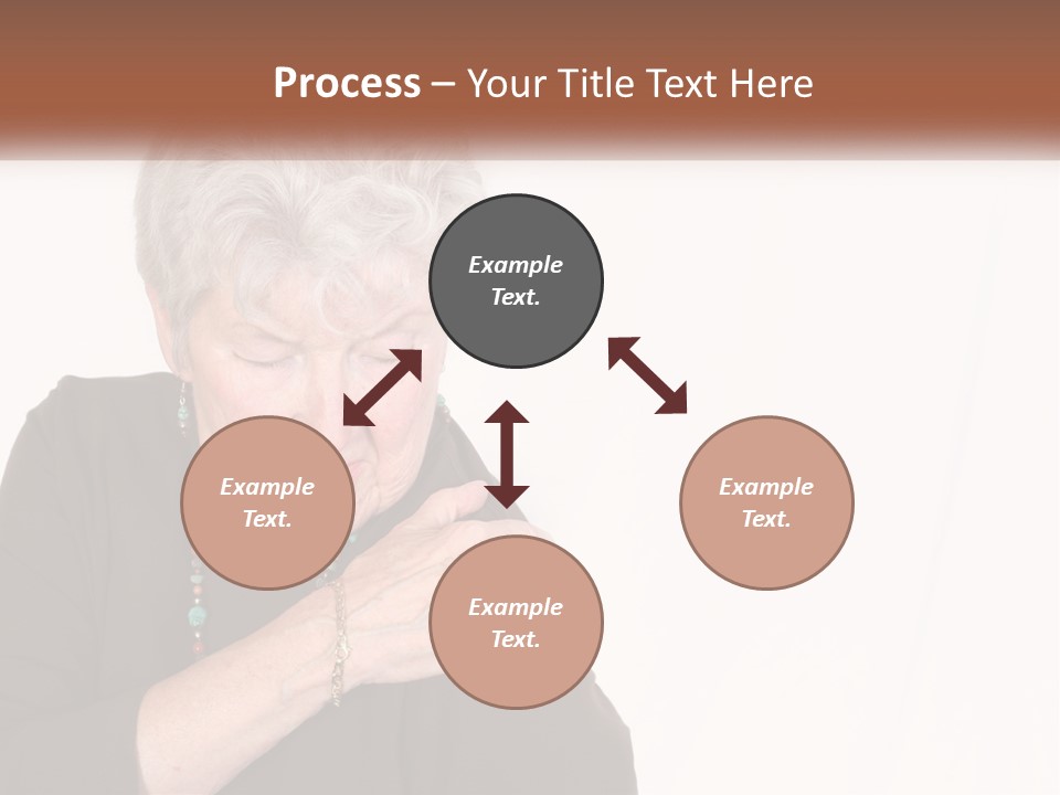 An Elderly Woman Holding Her Hands To Her Chest PowerPoint Template