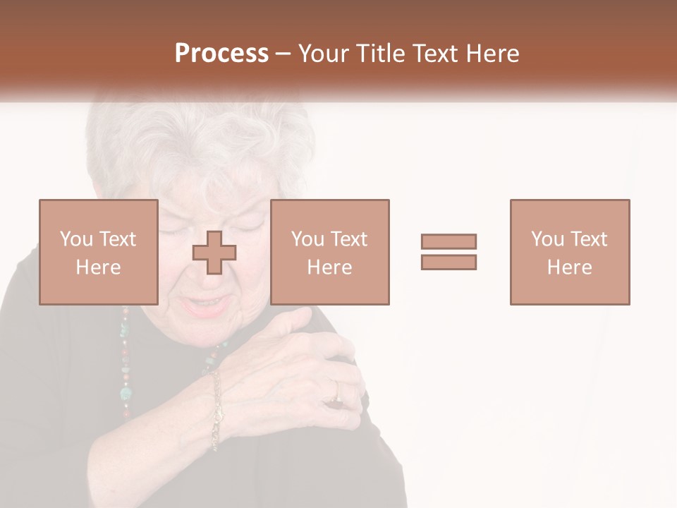 An Elderly Woman Holding Her Hands To Her Chest PowerPoint Template