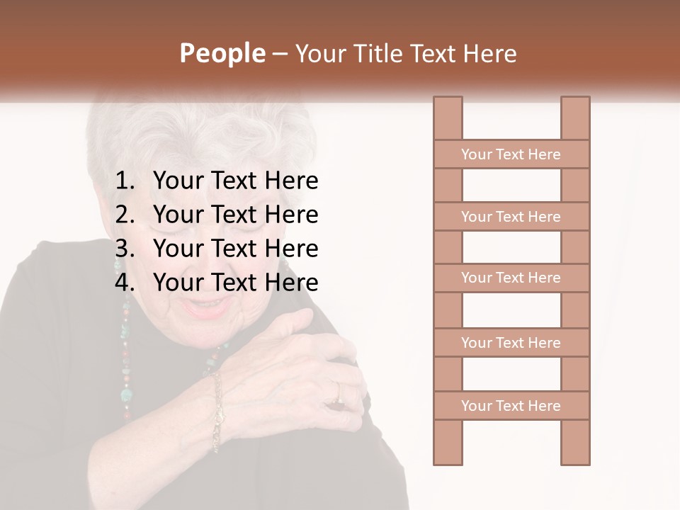 An Elderly Woman Holding Her Hands To Her Chest PowerPoint Template