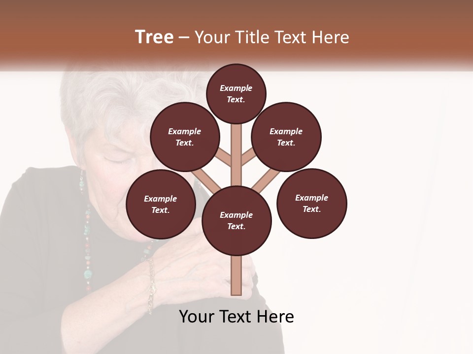 An Elderly Woman Holding Her Hands To Her Chest PowerPoint Template