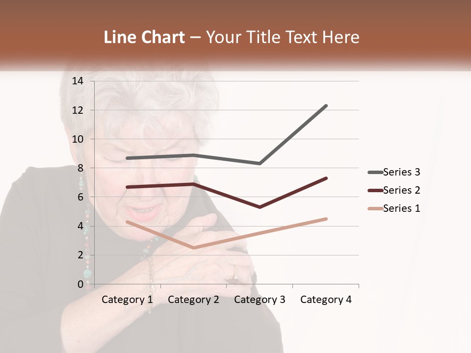 An Elderly Woman Holding Her Hands To Her Chest PowerPoint Template