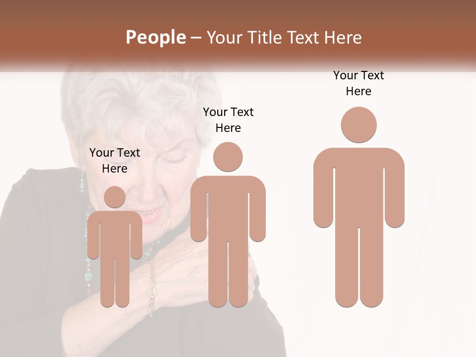 An Elderly Woman Holding Her Hands To Her Chest PowerPoint Template
