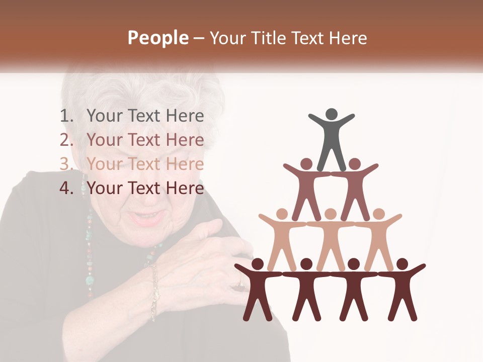 An Elderly Woman Holding Her Hands To Her Chest PowerPoint Template