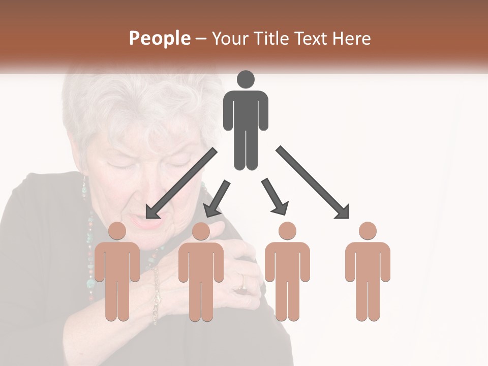 An Elderly Woman Holding Her Hands To Her Chest PowerPoint Template