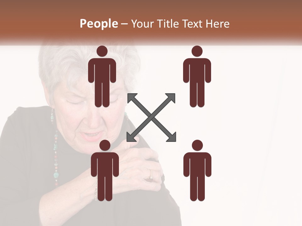 An Elderly Woman Holding Her Hands To Her Chest PowerPoint Template