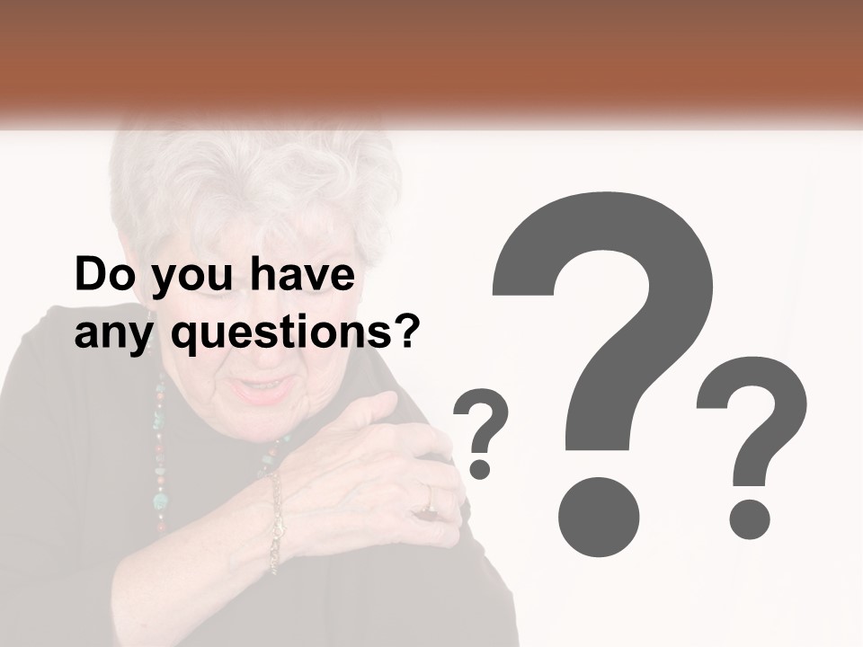 An Elderly Woman Holding Her Hands To Her Chest PowerPoint Template