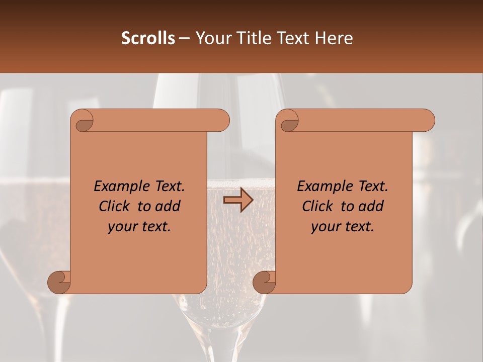 A Couple Of Wine Glasses Sitting On Top Of A Table PowerPoint Template