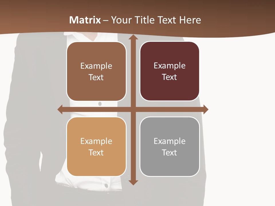 A Man In A Suit Standing In Front Of A Brown Background PowerPoint Template