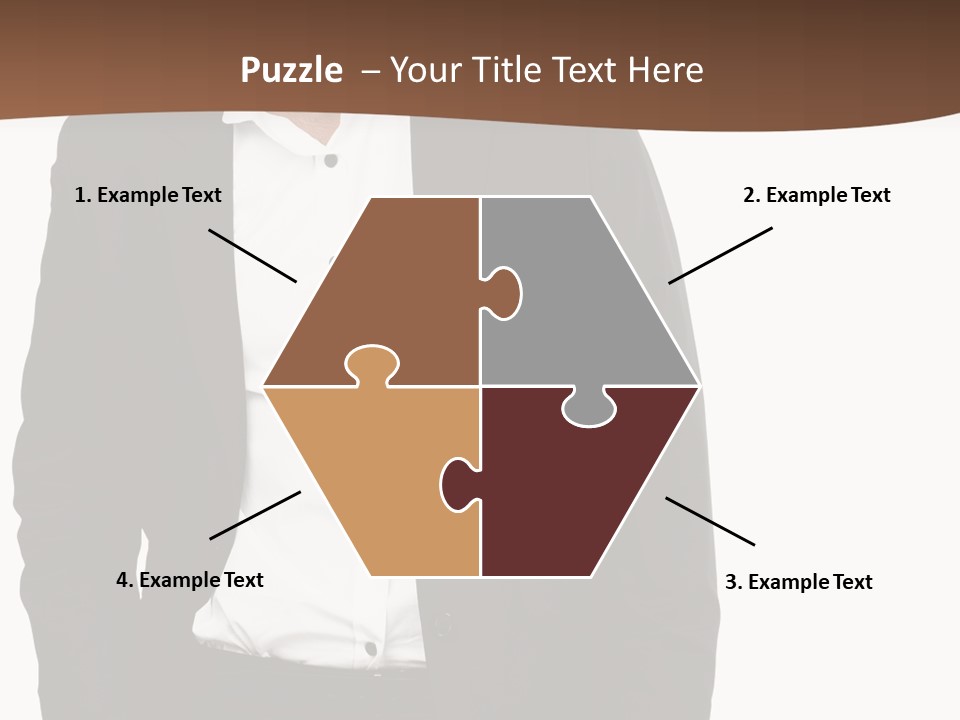 A Man In A Suit Standing In Front Of A Brown Background PowerPoint Template