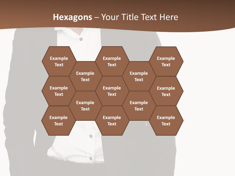 A Man In A Suit Standing In Front Of A Brown Background PowerPoint Template