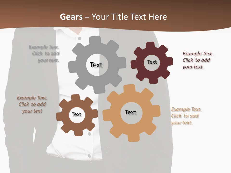 A Man In A Suit Standing In Front Of A Brown Background PowerPoint Template