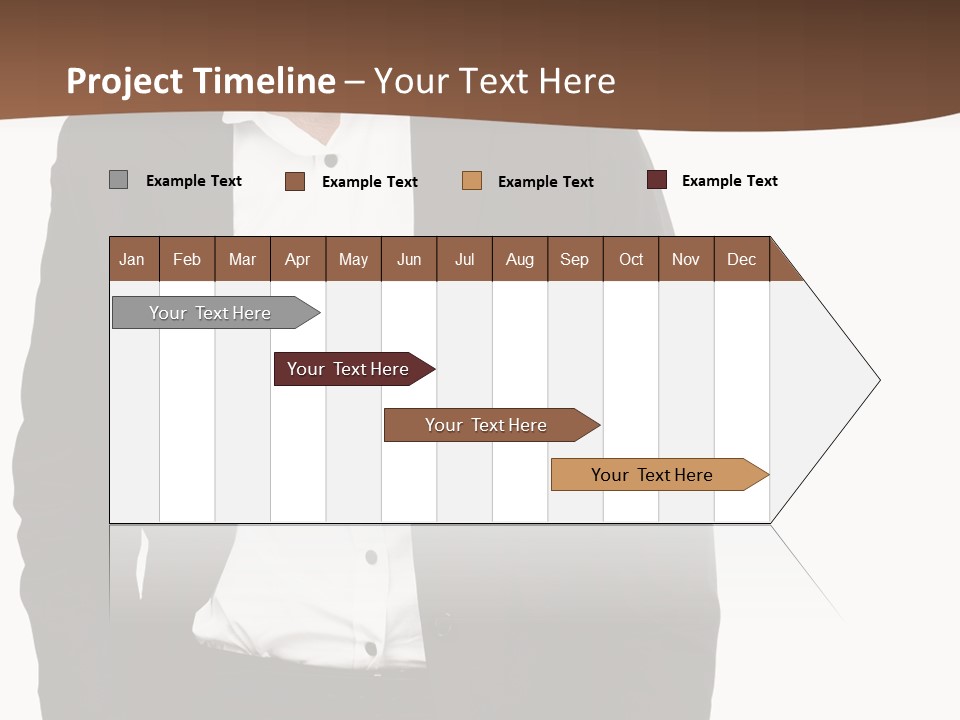 A Man In A Suit Standing In Front Of A Brown Background PowerPoint Template
