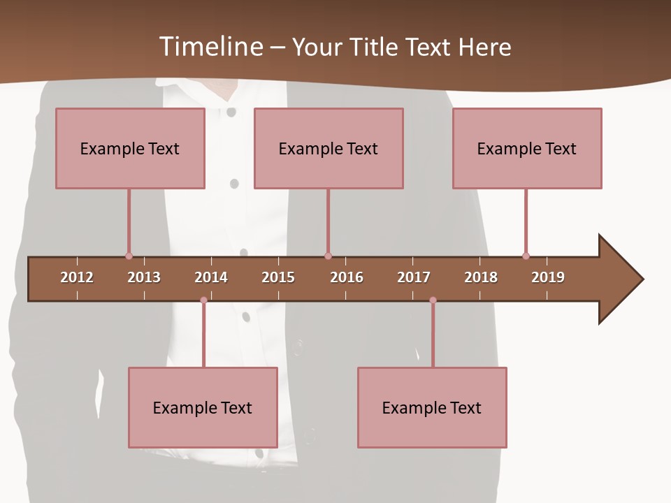 A Man In A Suit Standing In Front Of A Brown Background PowerPoint Template