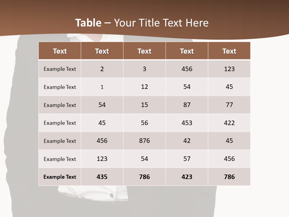A Man In A Suit Standing In Front Of A Brown Background PowerPoint Template