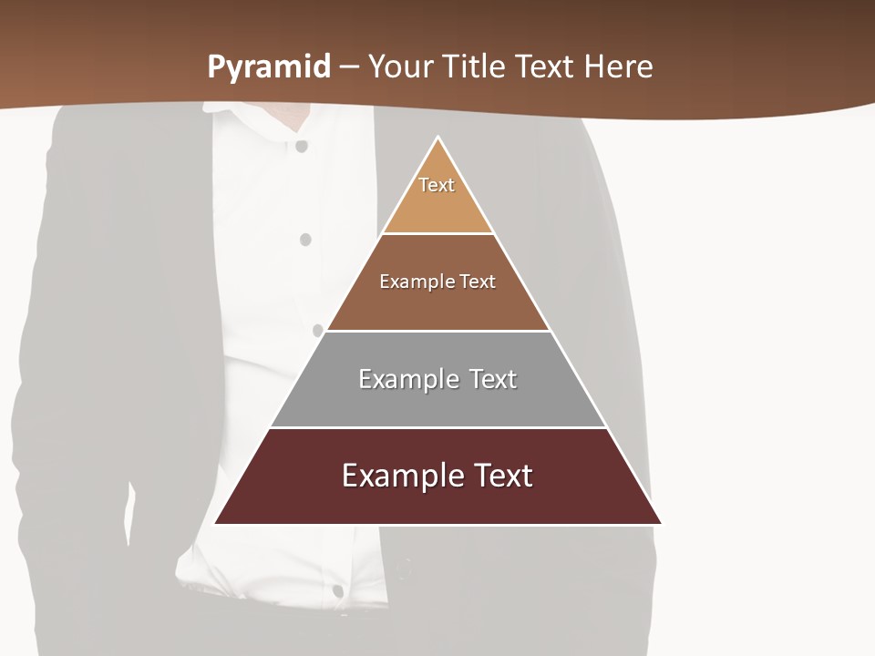 A Man In A Suit Standing In Front Of A Brown Background PowerPoint Template