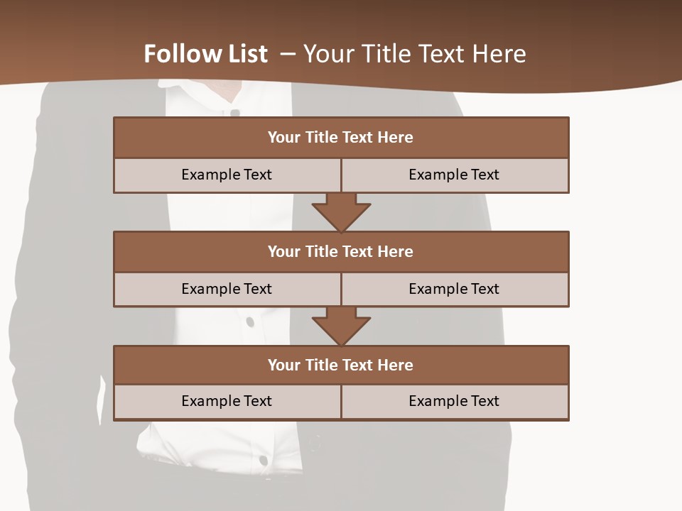 A Man In A Suit Standing In Front Of A Brown Background PowerPoint Template