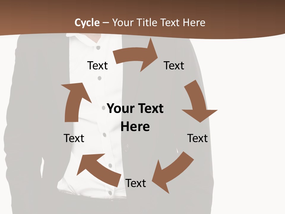 A Man In A Suit Standing In Front Of A Brown Background PowerPoint Template