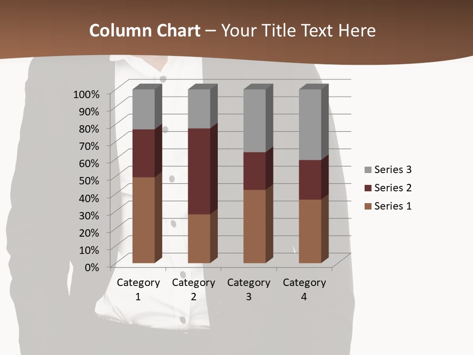A Man In A Suit Standing In Front Of A Brown Background PowerPoint Template