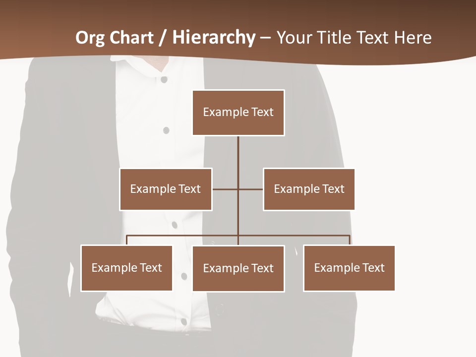 A Man In A Suit Standing In Front Of A Brown Background PowerPoint Template