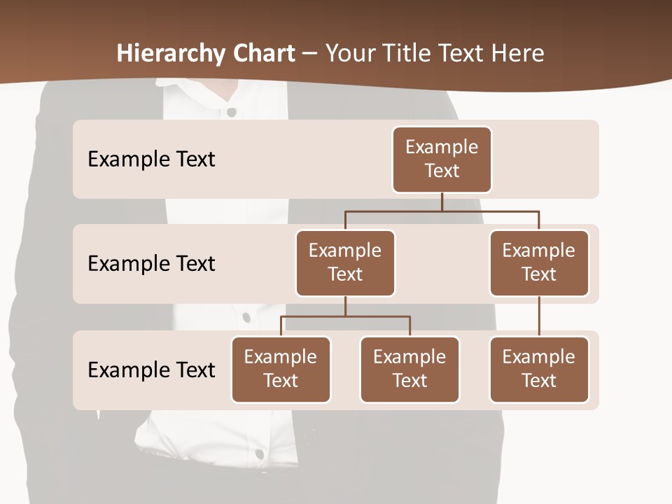 A Man In A Suit Standing In Front Of A Brown Background PowerPoint Template