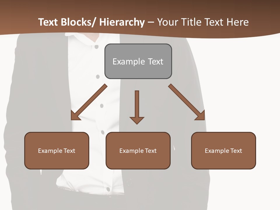 A Man In A Suit Standing In Front Of A Brown Background PowerPoint Template