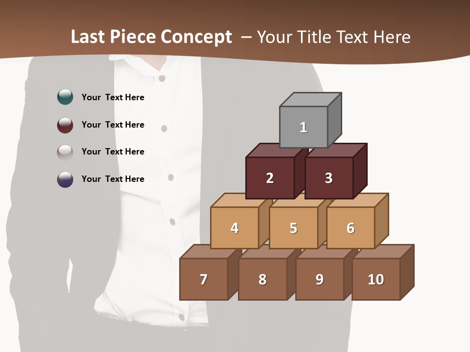 A Man In A Suit Standing In Front Of A Brown Background PowerPoint Template