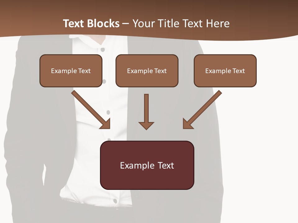 A Man In A Suit Standing In Front Of A Brown Background PowerPoint Template