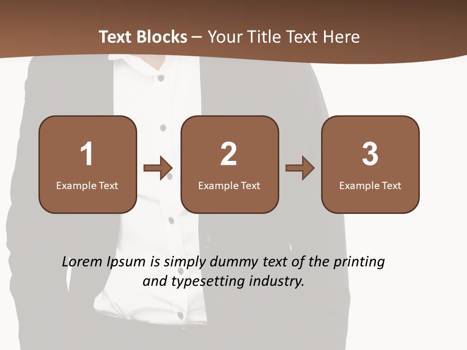 A Man In A Suit Standing In Front Of A Brown Background PowerPoint Template