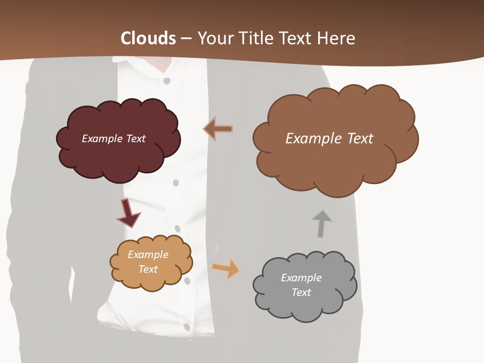 A Man In A Suit Standing In Front Of A Brown Background PowerPoint Template
