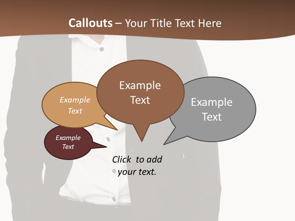 A Man In A Suit Standing In Front Of A Brown Background PowerPoint Template