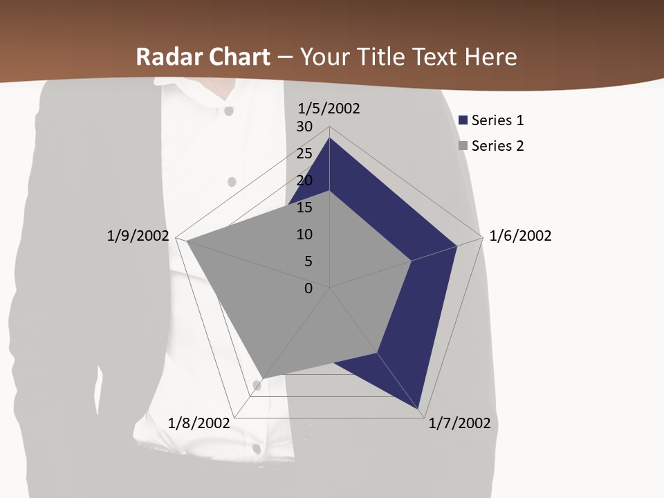 A Man In A Suit Standing In Front Of A Brown Background PowerPoint Template