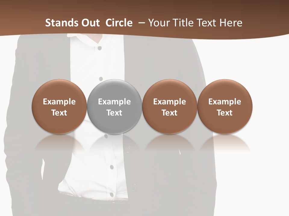 A Man In A Suit Standing In Front Of A Brown Background PowerPoint Template