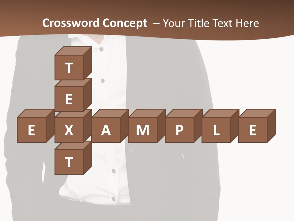 A Man In A Suit Standing In Front Of A Brown Background PowerPoint Template