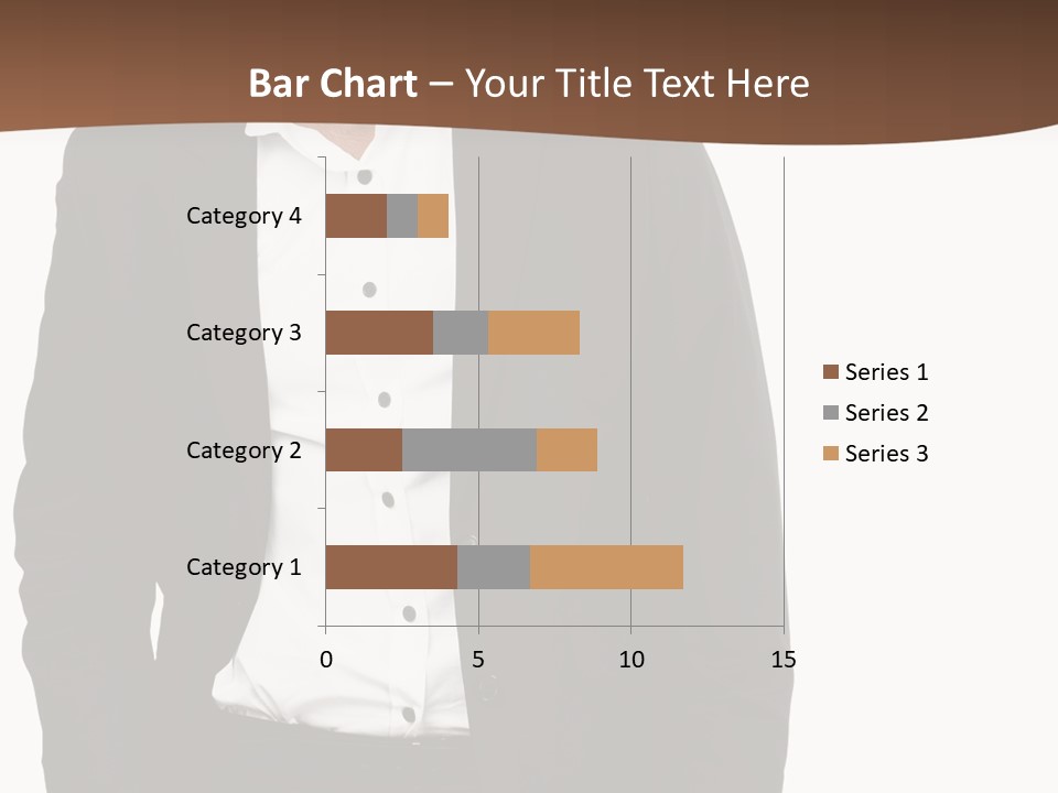 A Man In A Suit Standing In Front Of A Brown Background PowerPoint Template
