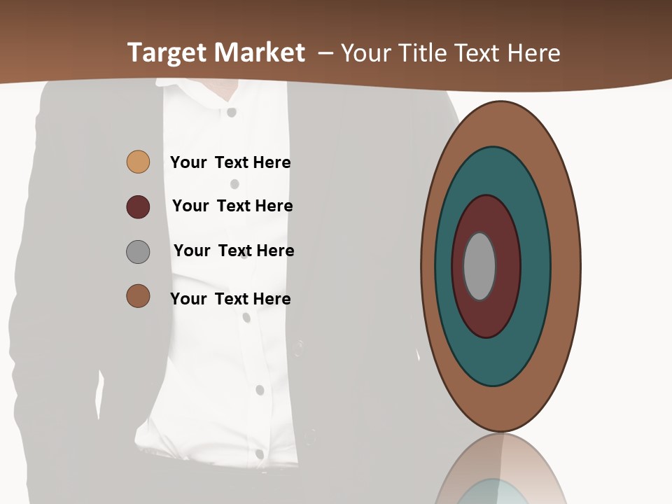 A Man In A Suit Standing In Front Of A Brown Background PowerPoint Template