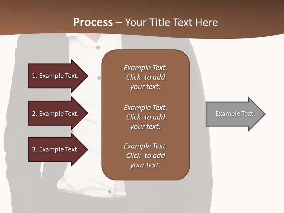 A Man In A Suit Standing In Front Of A Brown Background PowerPoint Template
