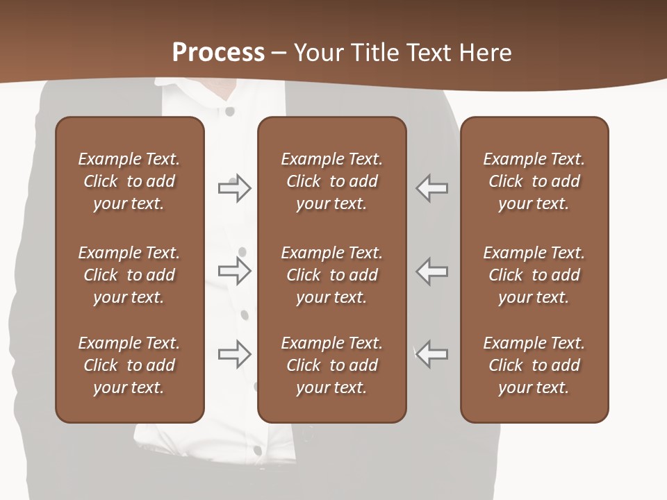 A Man In A Suit Standing In Front Of A Brown Background PowerPoint Template