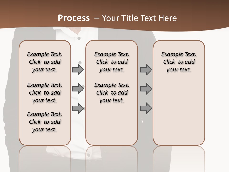 A Man In A Suit Standing In Front Of A Brown Background PowerPoint Template
