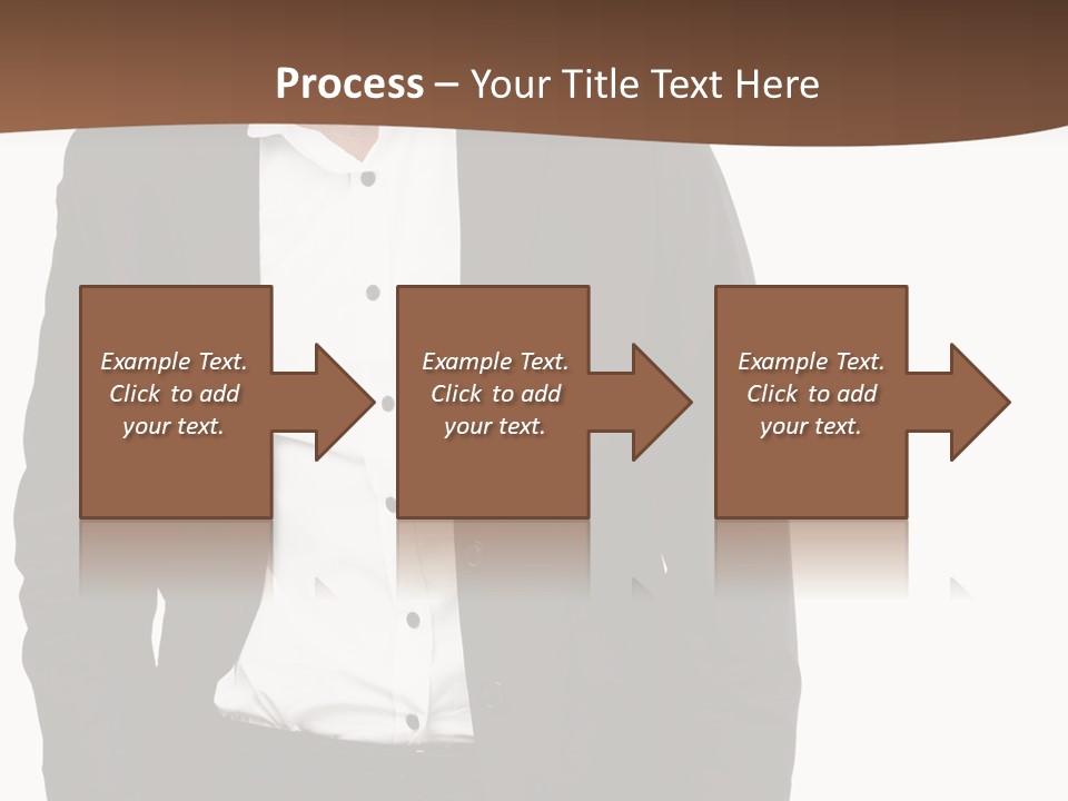 A Man In A Suit Standing In Front Of A Brown Background PowerPoint Template