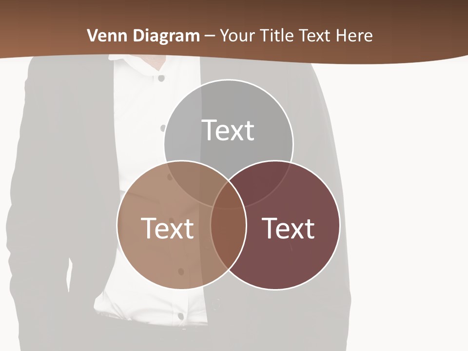 A Man In A Suit Standing In Front Of A Brown Background PowerPoint Template