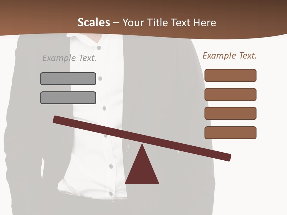 A Man In A Suit Standing In Front Of A Brown Background PowerPoint Template