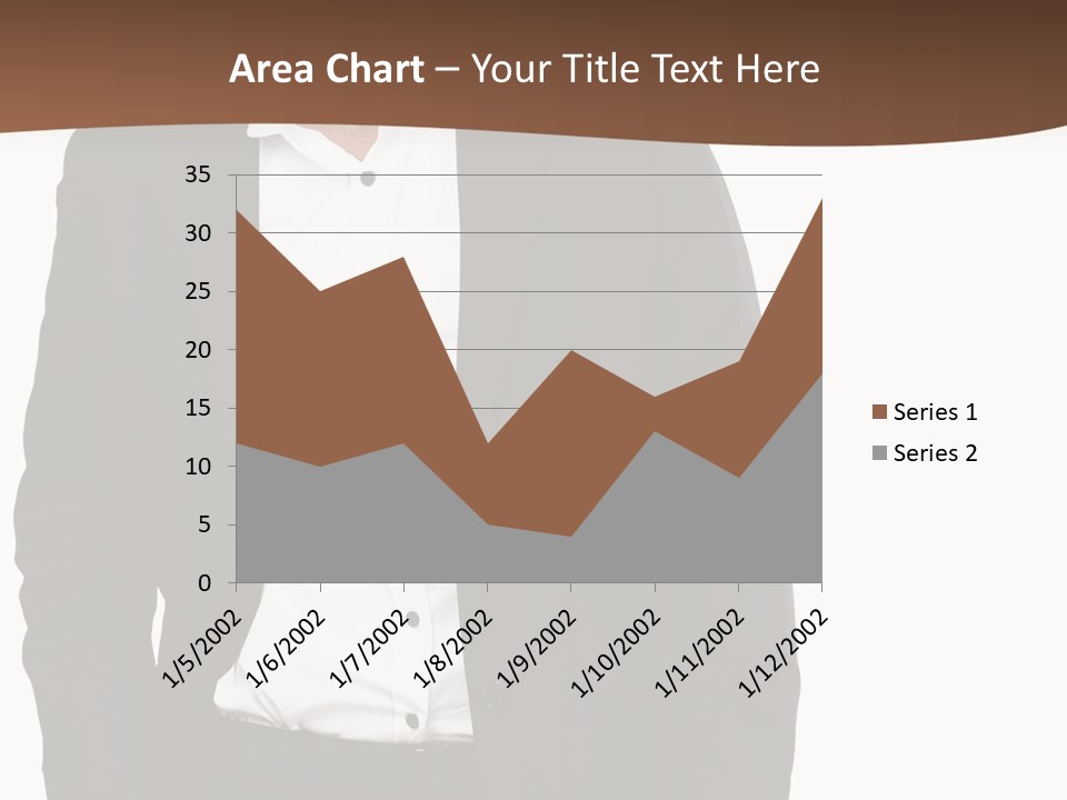A Man In A Suit Standing In Front Of A Brown Background PowerPoint Template