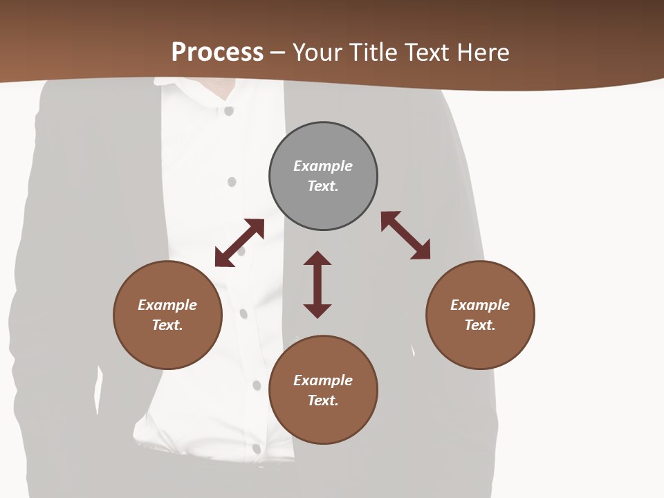 A Man In A Suit Standing In Front Of A Brown Background PowerPoint Template