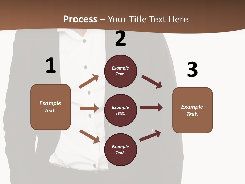 A Man In A Suit Standing In Front Of A Brown Background PowerPoint Template