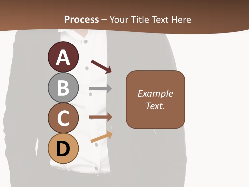 A Man In A Suit Standing In Front Of A Brown Background PowerPoint Template