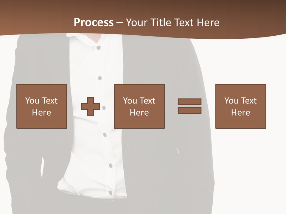 A Man In A Suit Standing In Front Of A Brown Background PowerPoint Template