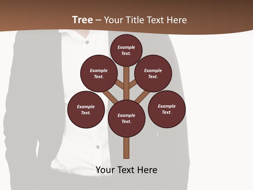 A Man In A Suit Standing In Front Of A Brown Background PowerPoint Template