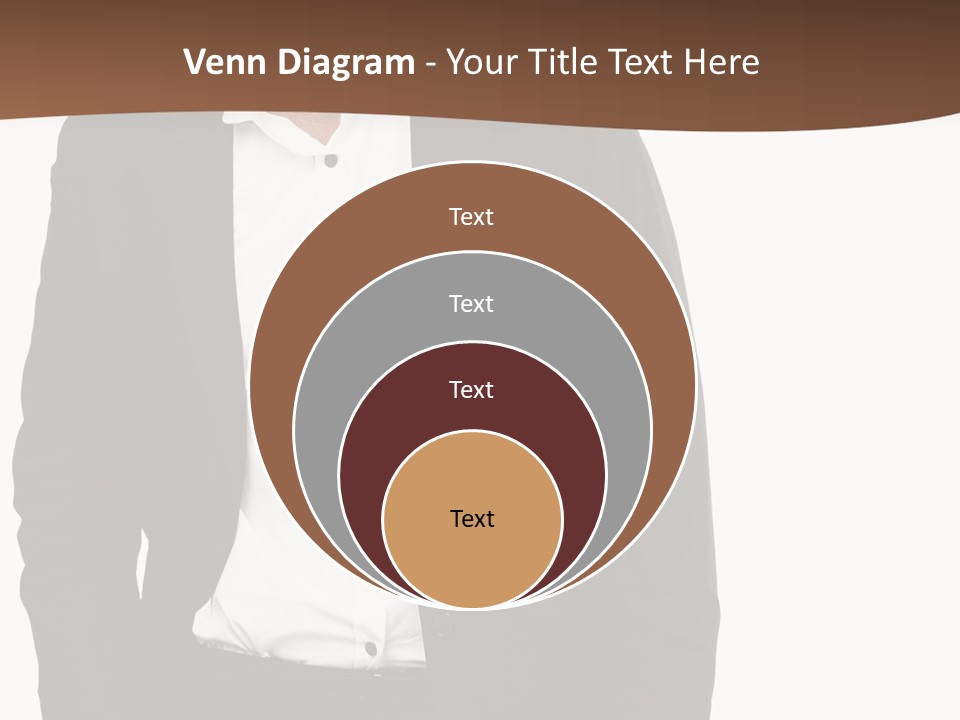 A Man In A Suit Standing In Front Of A Brown Background PowerPoint Template