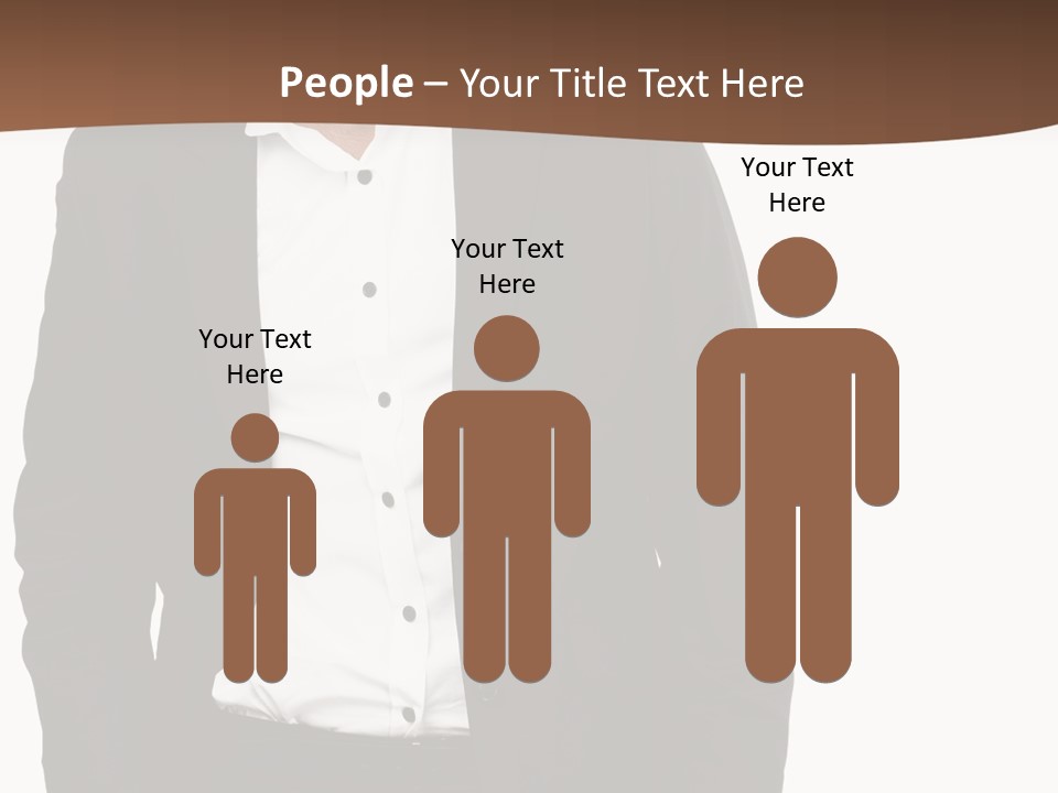 A Man In A Suit Standing In Front Of A Brown Background PowerPoint Template