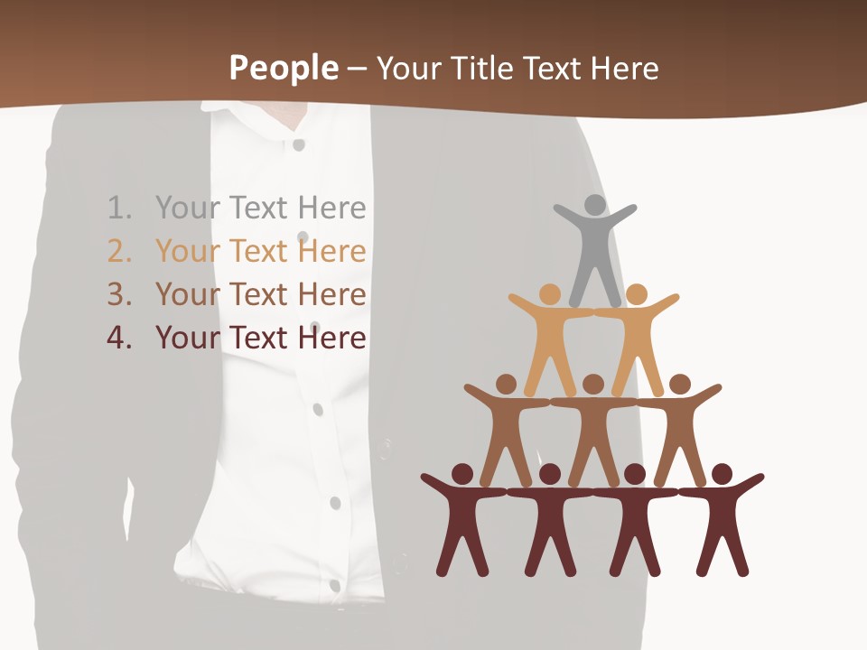 A Man In A Suit Standing In Front Of A Brown Background PowerPoint Template